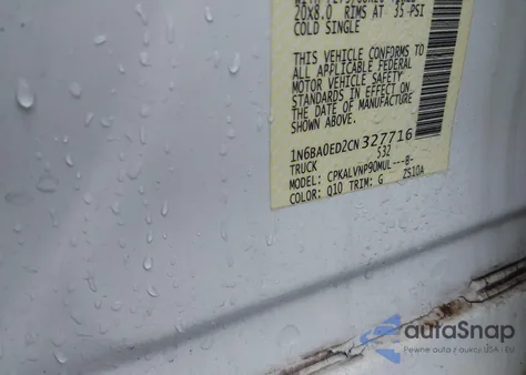 2012 Nissan Titan Sl z USA, uszkodzony, nr VIN 1N6BA0ED2CN327716